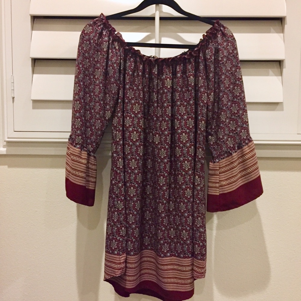 Tea N Rose Off-the-Shoulder Floral Dress